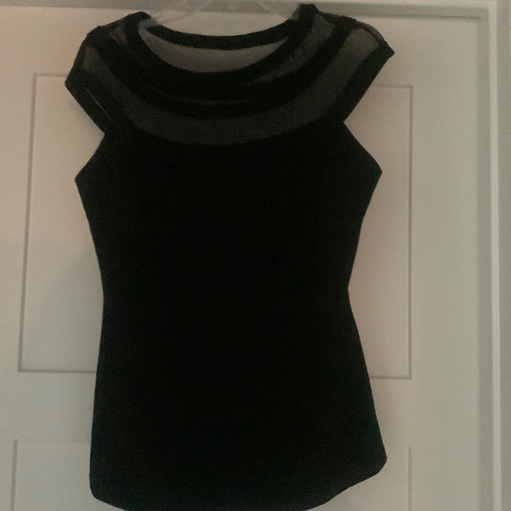 Black top with mesh yoke